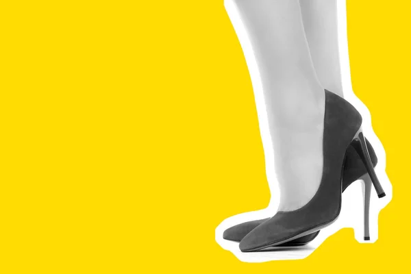 Damskie Obuwie Długie Szczupłe Kobiece Nogi Butach Obcasach Moda Makieta — Zdjęcie stockowe