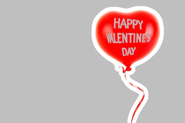 Κόκκινο Καουτσούκ Φουσκωτό Μπαλόνι Σχήμα Καρδιάς Αγάπη Σχέση Ημέρα Του — Φωτογραφία Αρχείου
