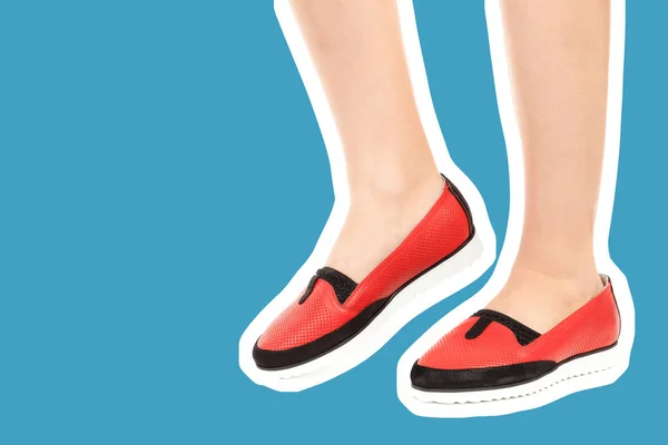 Женская Обувь Одежды Длинные Тонкие Женские Ноги Кожаных Туфлях Мода — стоковое фото