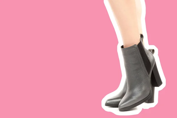 Dames Outfit Schoenen Lange Slanke Vrouwelijke Benen Met Hoge Hakken — Stockfoto