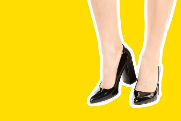 Женская Обувь Одежды Длинные Тонкие Женские Ноги Носят Туфли Высоких — стоковое фото
