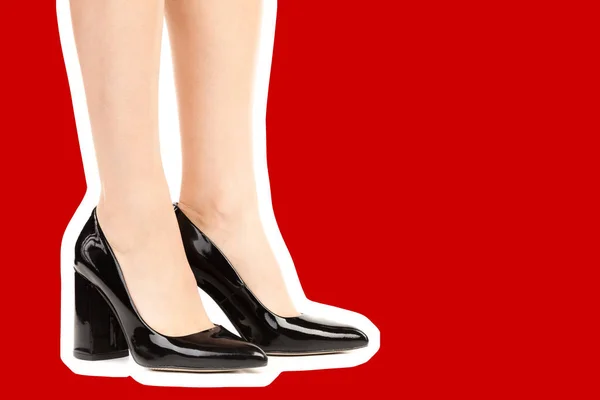 Женская Обувь Одежды Длинные Стройные Женские Ноги Туфлях Высоких Каблуках — стоковое фото