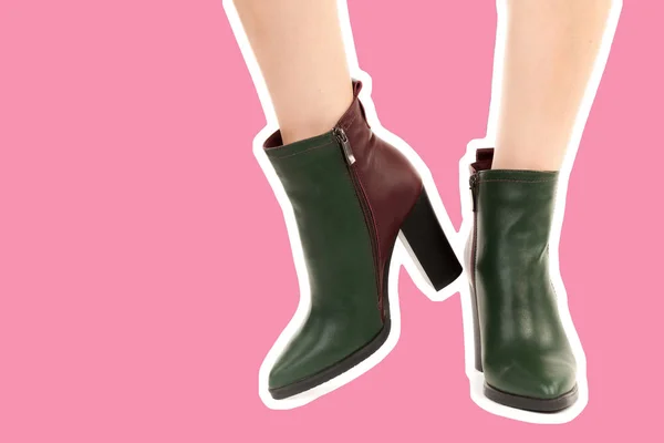 Dames Outfit Schoenen Lange Slanke Vrouwelijke Benen Dragen Hoge Hakken — Stockfoto