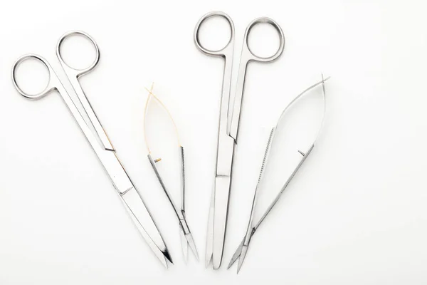 Steel Surgical Tools Laboratory Equipment Isolated White Background Professional Clinic — 스톡 사진