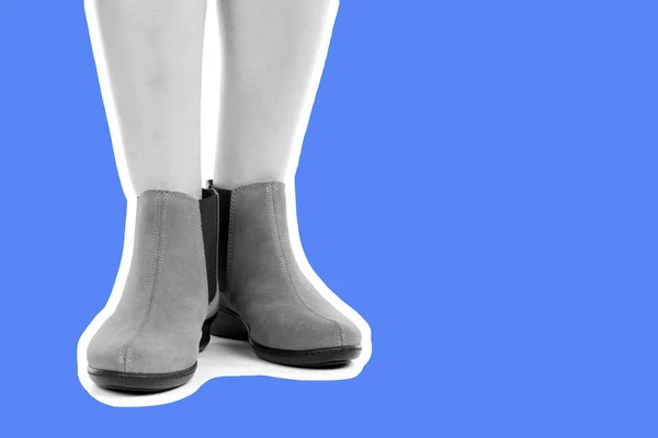 Женская Обувь Одежды Длинные Тонкие Женские Ноги Носят Низкие Кожаные — стоковое фото