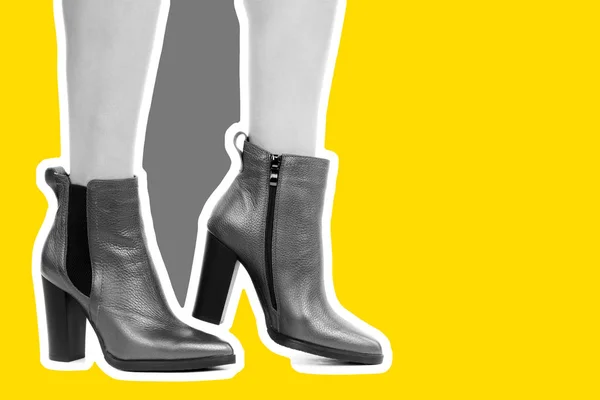 Dames Outfit Schoenen Lange Slanke Vrouwelijke Benen Dragen Hoge Hakken — Stockfoto