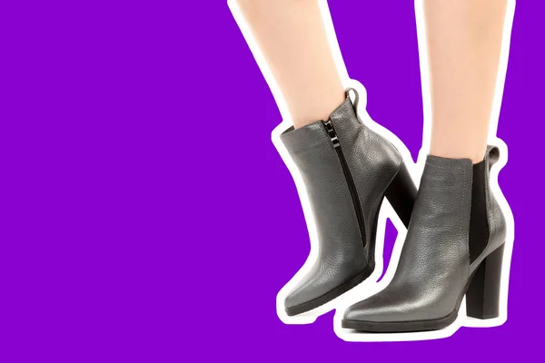 Dames Outfit Schoenen Lange Slanke Vrouwelijke Benen Dragen Hoge Hakken — Stockfoto