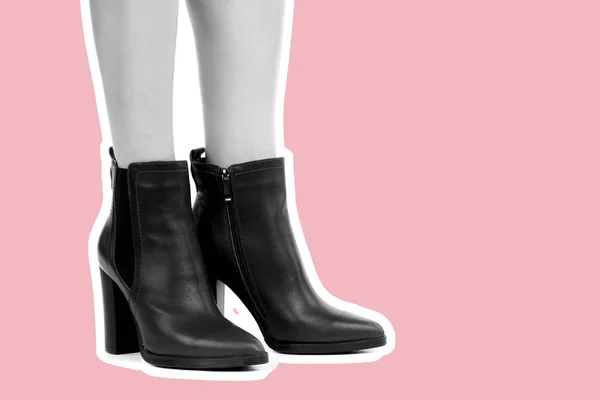 Dames Outfit Schoenen Lange Slanke Vrouwelijke Benen Dragen Hoge Hakken — Stockfoto