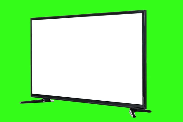 Modernes High Definition Fernsehen Lcd Flachbildschirm Mit Leerem Weißen Bildschirm — Stockfoto