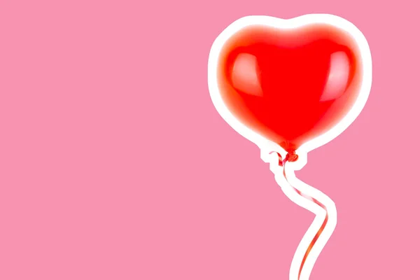 Globo Inflable Goma Roja Forma Corazón Amor Relación Día San —  Fotos de Stock