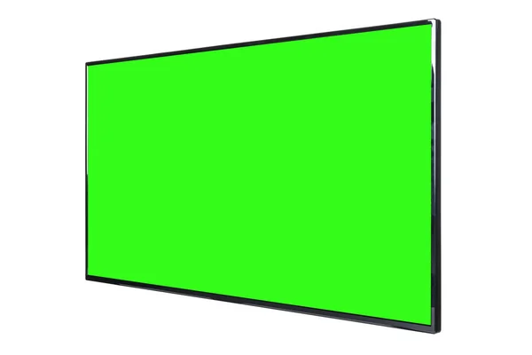 Modern Högupplöst Lcd Platt Skärm Med Blank Grön Chromakey Skärm — Stockfoto