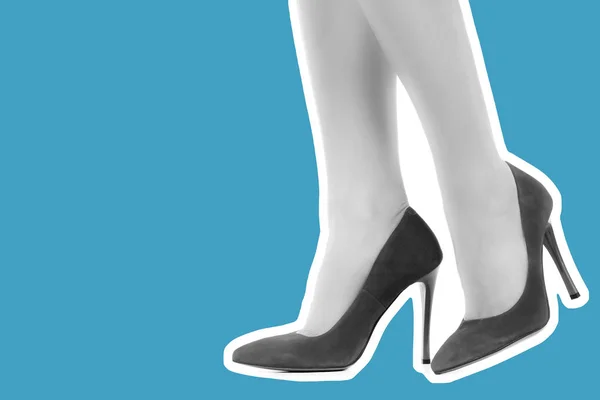 Dames Outfit Schoenen Lange Slanke Vrouwelijke Benen Dragen Hoge Hakken — Stockfoto