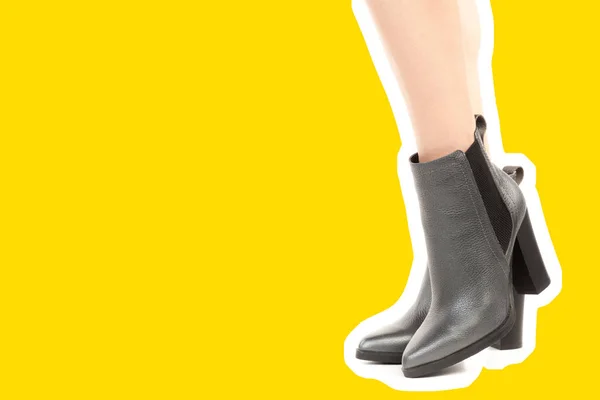 Calzado Mujer Largas Piernas Delgadas Femeninas Con Zapatos Tacón Alto —  Fotos de Stock