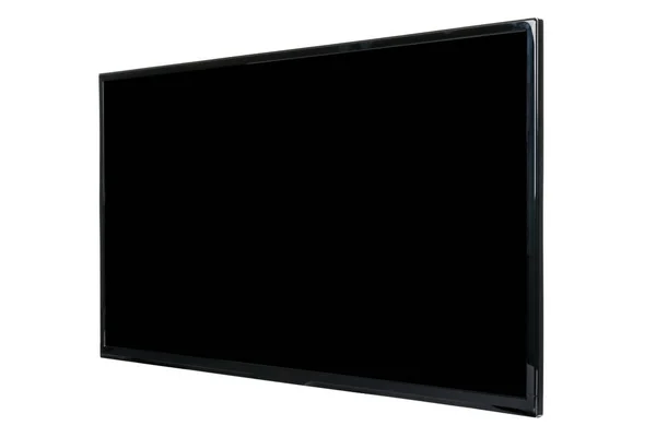Modern High Definition Lcd Flat Monitor Blank Black Chromakey Screen — Stock Photo, Image