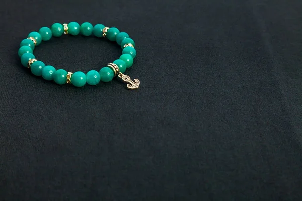 Beautiful Elegant Handmade Jewellery Gem Necklace Colorful Shiny Beads Fashion — Stock Photo, Image