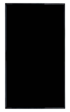 Modern yüksek çözünürlüklü televizyon. Lcd düz ekran, boş siyah renkli ekran, soyut, bulanık beyaz arkaplan üzerinde izole. Teknoloji ve 4K televizyon reklam konsepti. Ayrıntılı stüdyo kapanışı