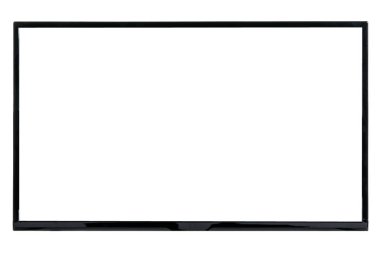 Modern yüksek çözünürlüklü televizyon. Lcd düz ekran, boş kromakey ekran, soyut, bulanık beyaz arkaplan üzerinde izole. Teknoloji ve 4K televizyon reklam konsepti. Ayrıntılı stüdyo kapanışı