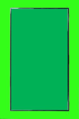 Modern yüksek çözünürlüklü televizyon. Lcd düz ekran, boş yeşil ekran, soyut bulanık krom anahtar arkaplan izole. Teknoloji ve 4K televizyon reklam konsepti. Ayrıntılı stüdyo kapanışı