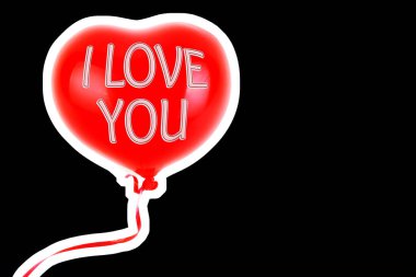 Kırmızı lastik şişme kalp şeklinde balon. Aşk, ilişki, sevgililer günü ve doğum günü kutlaması konsepti. Boş kopya alanı olan dergi tarzı moda kolajı