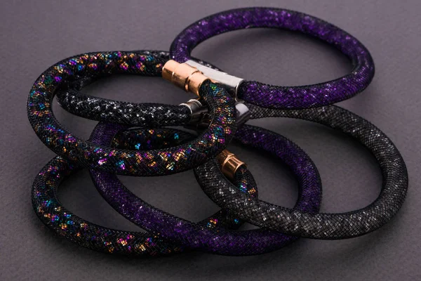 Beautiful Elegant Handmade Jewellery Gem Necklace Colorful Shiny Beads Fashion — 스톡 사진