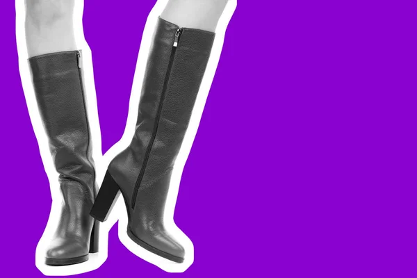 Damskie Obuwie Długie Szczupłe Kobiece Nogi Noszą Buty Wysokim Obcasie — Zdjęcie stockowe