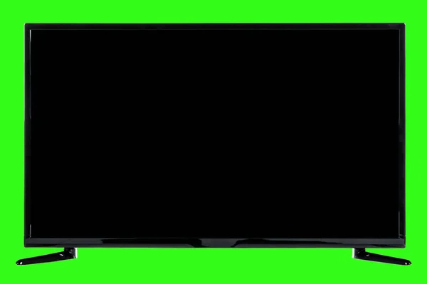 Televisión Moderna Alta Definición Monitor Plano Lcd Con Pantalla Cromakey — Foto de Stock