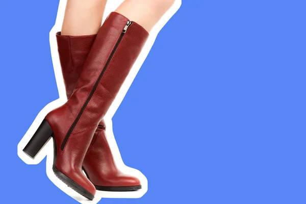 Dames Outfit Schoenen Lange Slanke Vrouwelijke Benen Dragen Hoge Hak — Stockfoto