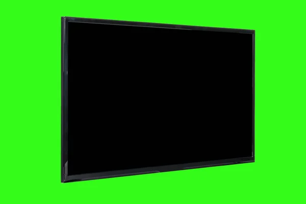 Modern High Definition Lcd Flat Monitor Blank Black Screen Isolated — Stock Photo, Image