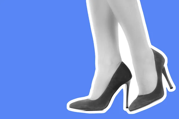 Пані Взуття Довгі Тонкі Жіночі Ноги Носять Туфлі Високих Підборах — стокове фото