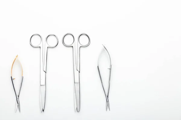 Steel Surgical Tools Laboratory Equipment Isolated White Background Professional Clinic — 스톡 사진