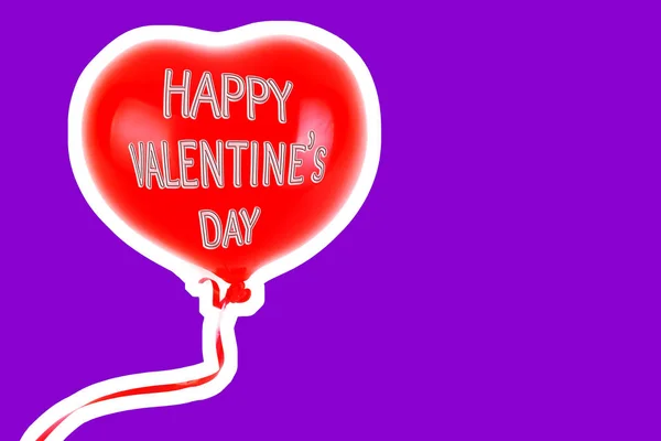 Červený Gumový Nafukovací Balón Tvaru Srdce Láska Vztah Valentýna Narozeninová — Stock fotografie
