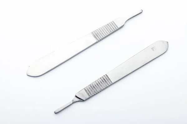 Steel Surgical Tools Laboratory Equipment Isolated White Background Professional Clinic — 스톡 사진