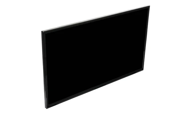 Moderna Alta Definição Monitor Plano Lcd Com Tela Preta Branco — Fotografia de Stock