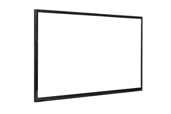 Moderna Alta Definição Monitor Plano Lcd Com Tela Branco Isolado — Fotografia de Stock