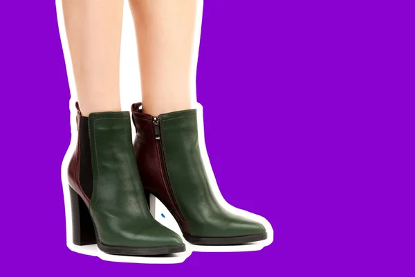 Dames Outfit Schoenen Lange Slanke Vrouwelijke Benen Dragen Hoge Hakken — Stockfoto