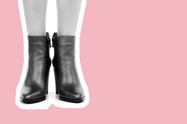 Calzature Donna Gambe Lunghe Sottili Femminili Che Indossano Scarpe Con — Foto Stock