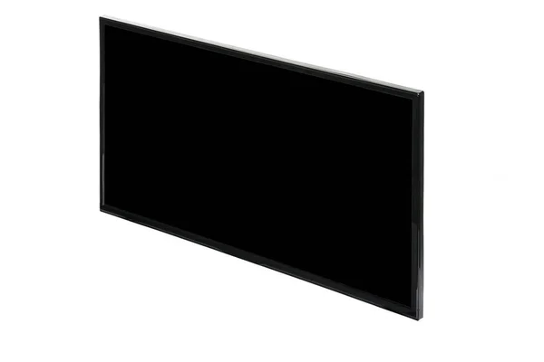 Modern High Definition Lcd Flat Monitor Blank Black Screen Isolated — Stock Photo, Image