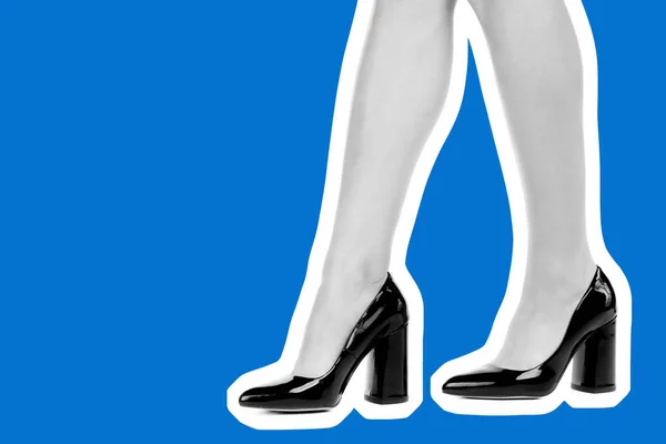 Calzado Mujer Largas Piernas Delgadas Mujer Con Zapatos Tacón Alto — Foto de Stock