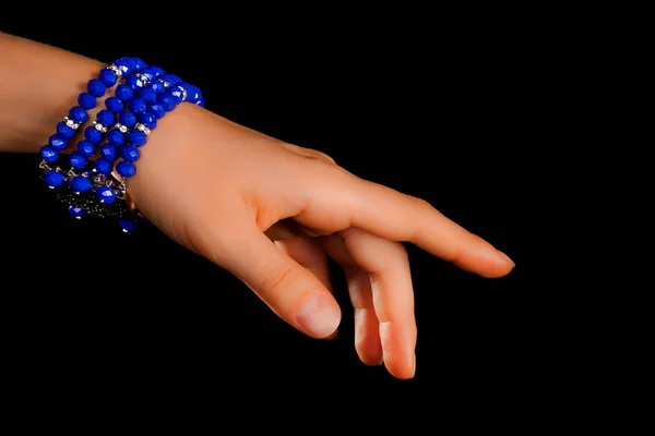 Vackra Handgjorda Smycken Pärla Armband Med Färgglada Glänsande Pärlor Avslappnad — Stockfoto