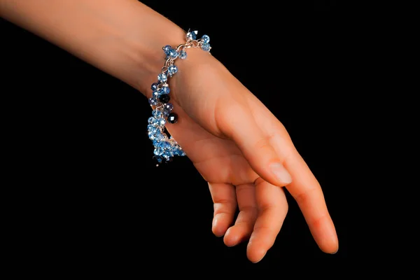 Beautiful Elegant Handmade Jewellery Gem Bracelet Colorful Shiny Beads Relaxed — 스톡 사진