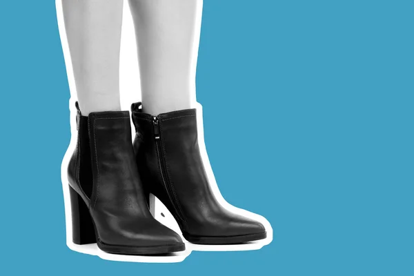 Női Ruha Cipő Hosszú Karcsú Női Lábak Magas Sarkú Cipőt — Stock Fotó