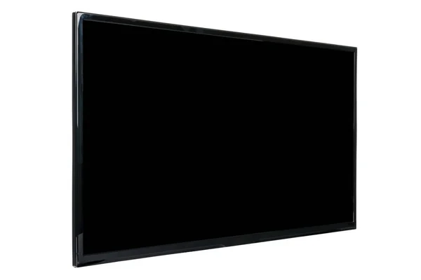 Сучасне Телебачення Високої Чіткості Дисплей Плоский Монітор Порожнім Чорним Екраном — стокове фото