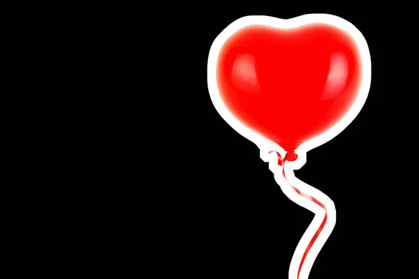 Globo Inflable Goma Roja Forma Corazón Amor Relación Día San —  Fotos de Stock