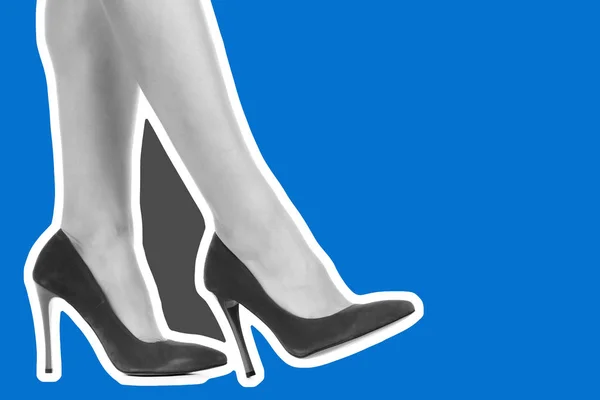 Calzado Mujer Largas Piernas Delgadas Mujer Usan Zapatos Tacón Alto —  Fotos de Stock