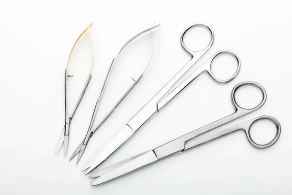 Steel Surgical Tools Laboratory Equipment Isolated White Background Professional Clinic — Stock Photo, Image