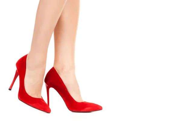 Пані Взуття Довгі Тонкі Жіночі Ноги Туфлях Високих Підборах Макет — стокове фото
