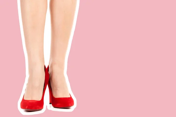 Damenschuhe Lange Schlanke Frauenbeine Tragen High Heels Mode Attrappe Mit — Stockfoto