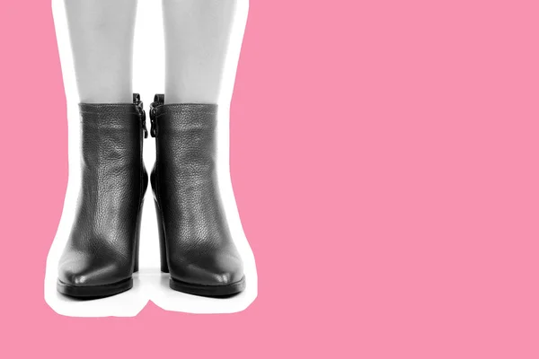 Пані Взуття Довгі Тонкі Жіночі Ноги Туфлях Високих Підборах Макет — стокове фото