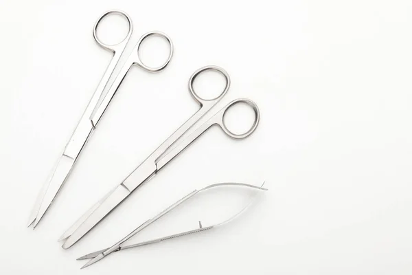 Steel Surgical Tools Laboratory Equipment Isolated White Background Professional Clinic — Stock Photo, Image