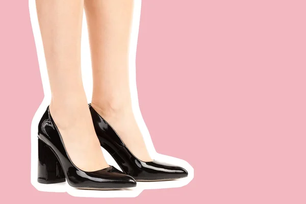 Γυναικεία Παπούτσια Μακριά Λεπτά Γυναικεία Πόδια Που Φοράνε Ψηλοτάκουνα Παπούτσια — Φωτογραφία Αρχείου